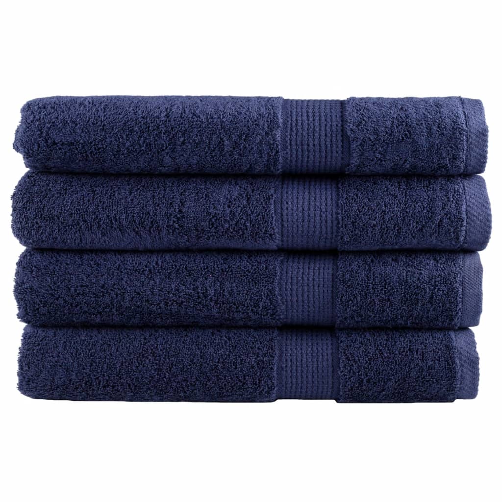 Premium Towels "SOLUND" 4 pcs Navy Blue 100x200 cm 600 gsm