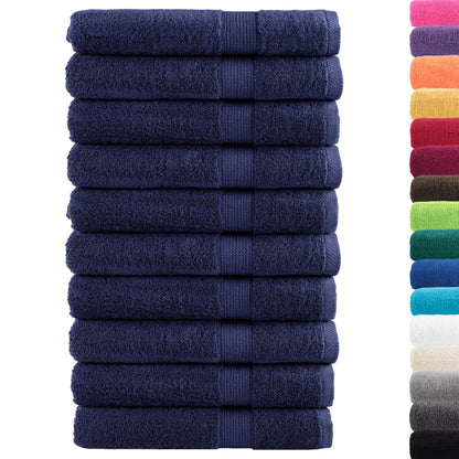 Premium Towels "SOLUND" 10 pcs Navy Blue 100x200 cm 600 gsm