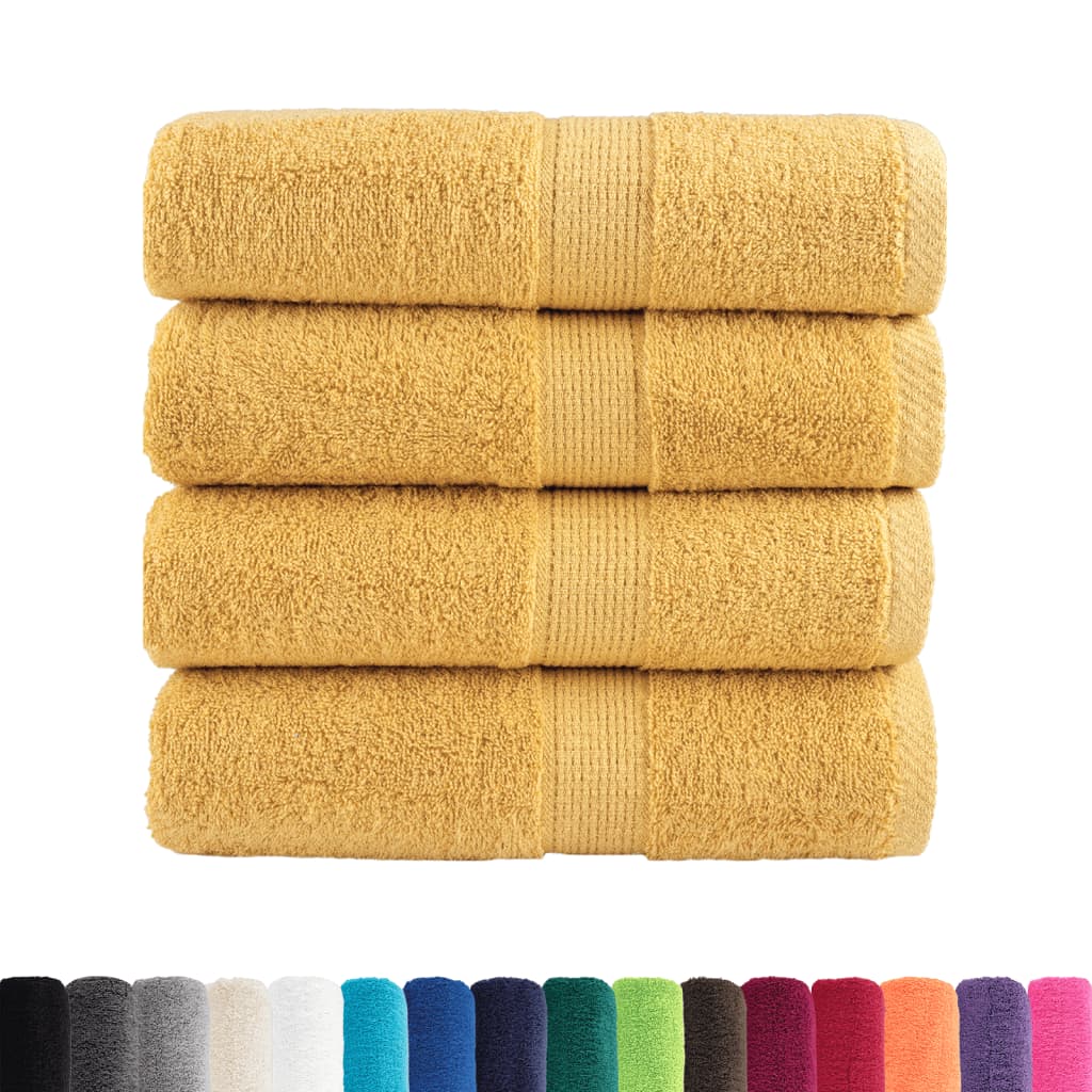 Premium Wash Towels "SOLUND" 4 pcs Gold 30x30 cm 600 gsm