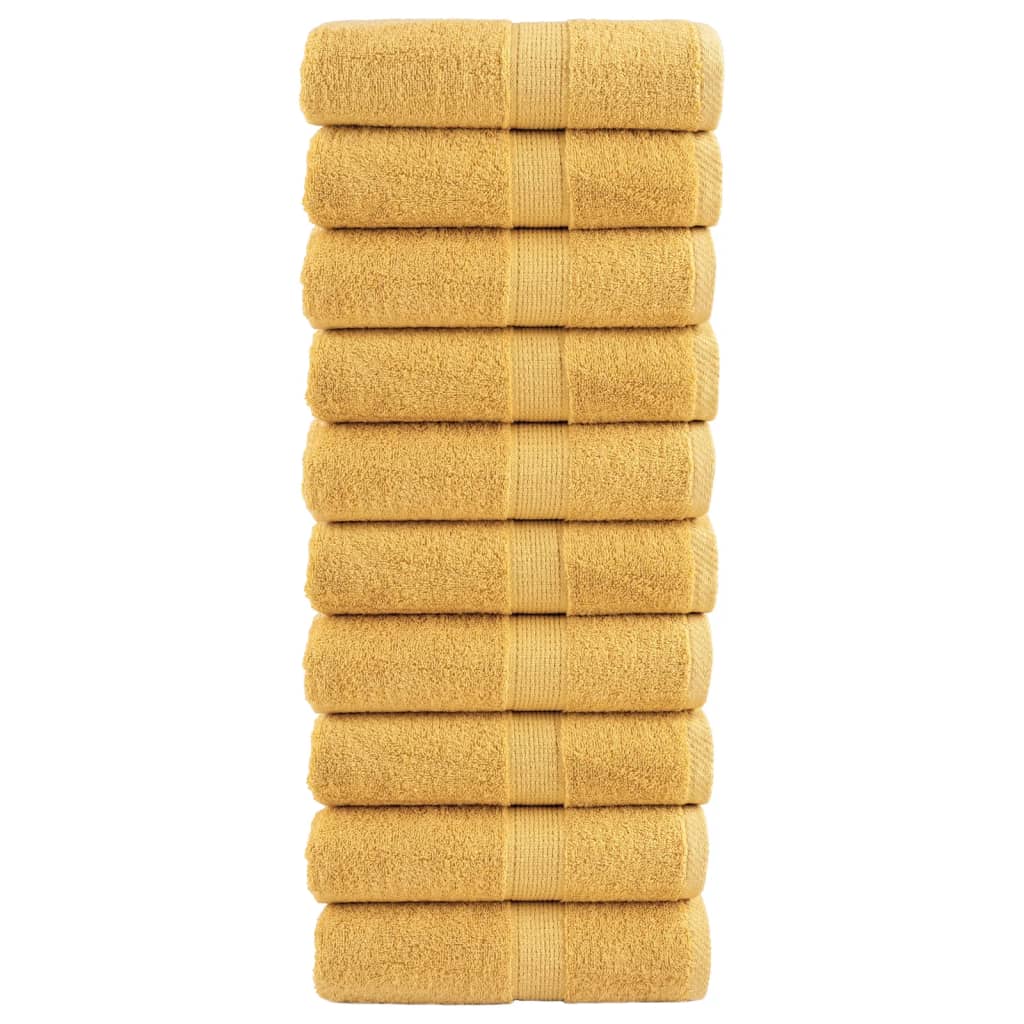 Premium Wash Towels "SOLUND" 10 pcs Gold 30x30 cm 600 gsm
