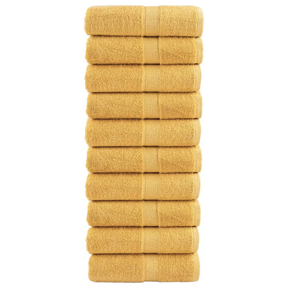 Premium Wash Towels "SOLUND" 10 pcs Gold 30x30 cm 600 gsm