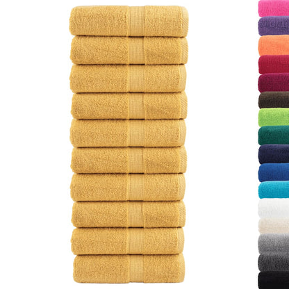Premium Wash Towels "SOLUND" 10 pcs Gold 30x30 cm 600 gsm