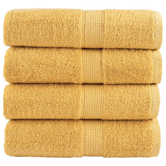 Premium Guest Towels "SOLUND" 4 pcs Gold 30x50 cm 600 gsm
