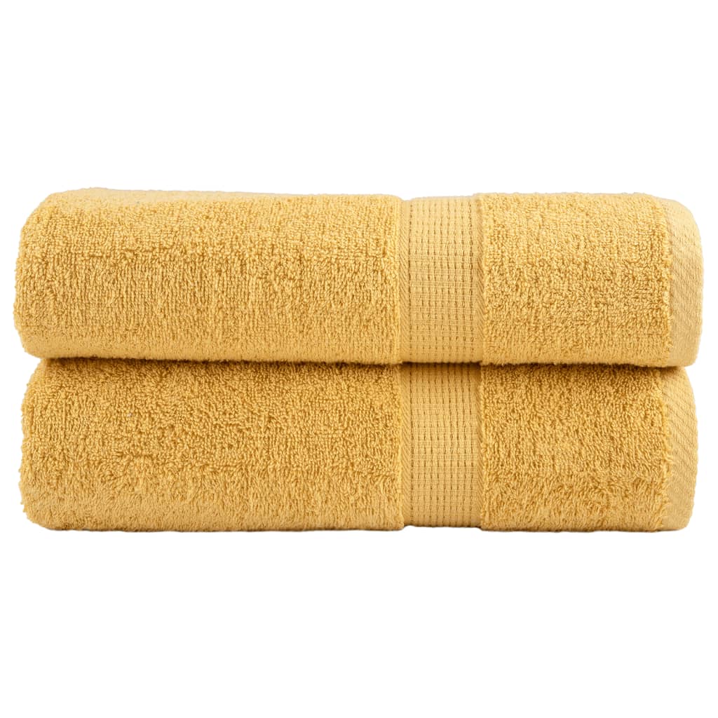 Premium Hand Towels "SOLUND" 2 pcs Gold 50x100 cm 600 gsm