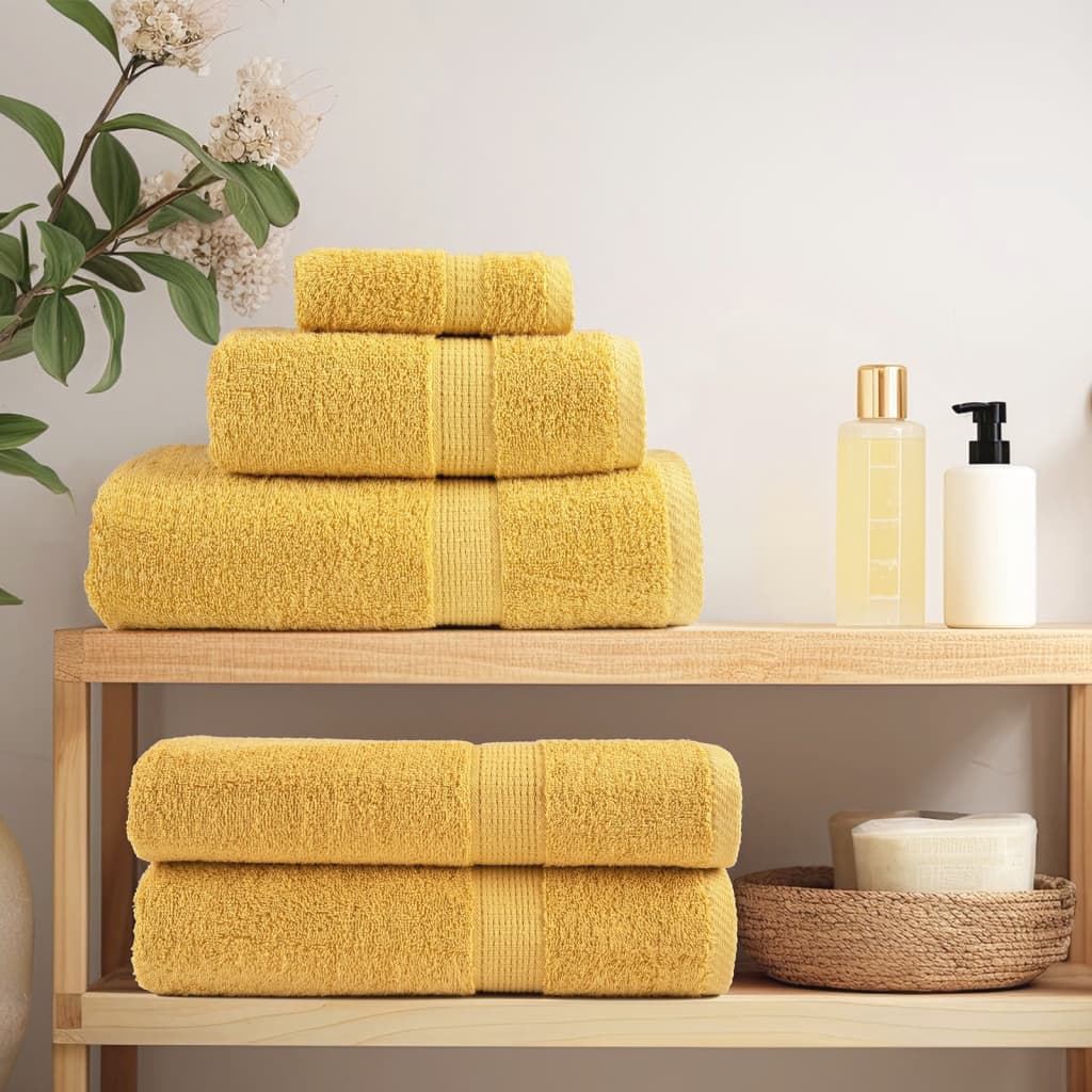 Premium Hand Towels "SOLUND" 10 pcs Gold 50x100 cm 600 gsm