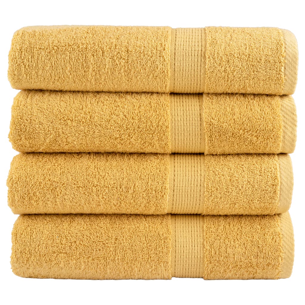 Premium Shower Towels "SOLUND" 4 pcs Gold 70x140 cm 600 gsm