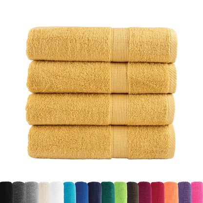 Premium Shower Towels "SOLUND" 4 pcs Gold 70x140 cm 600 gsm