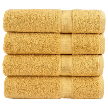 Premium Bath Towels "SOLUND" 4 pcs Gold 100x150 cm 600 gsm