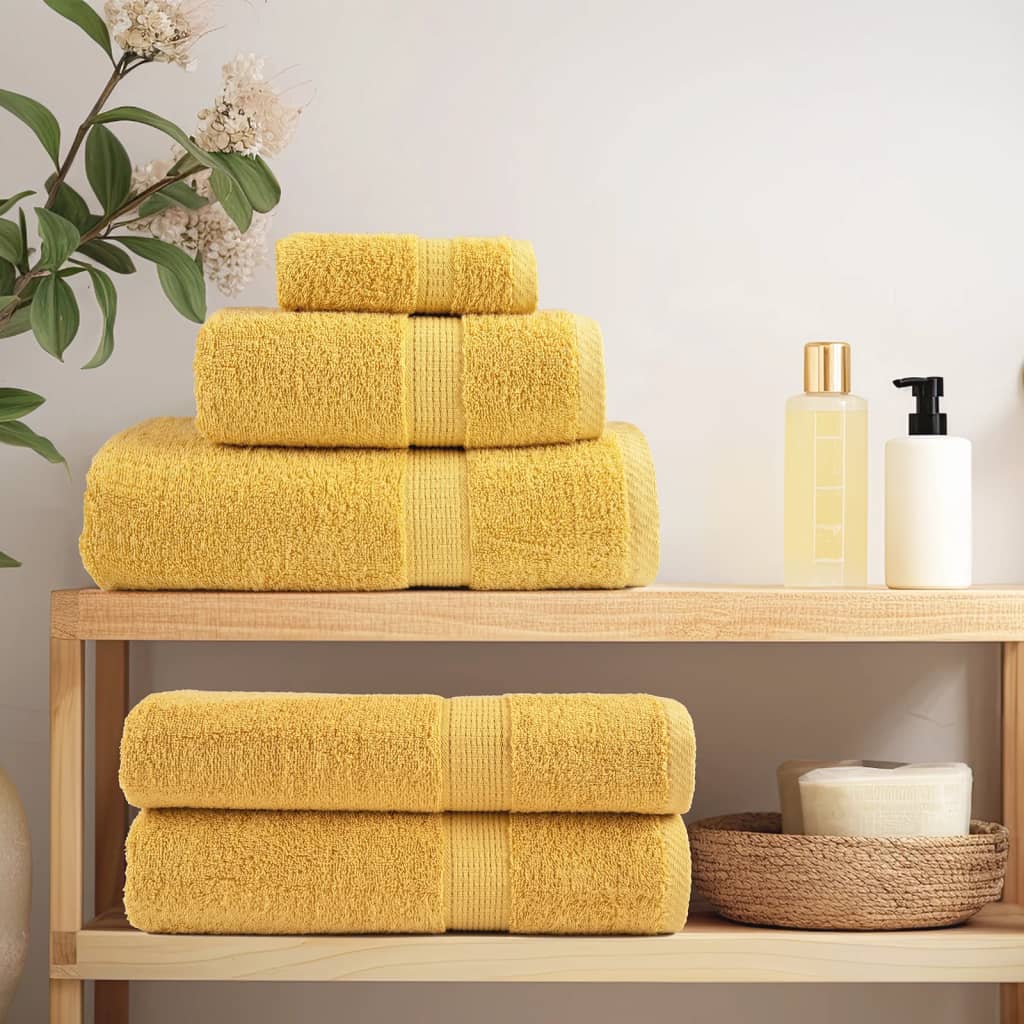 Premium Bath Towels "SOLUND" 4 pcs Gold 100x150 cm 600 gsm