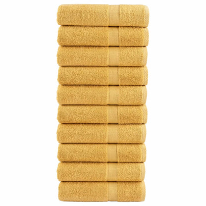 Premium Bath Towels "SOLUND" 10 pcs Gold 100x150 cm 600 gsm