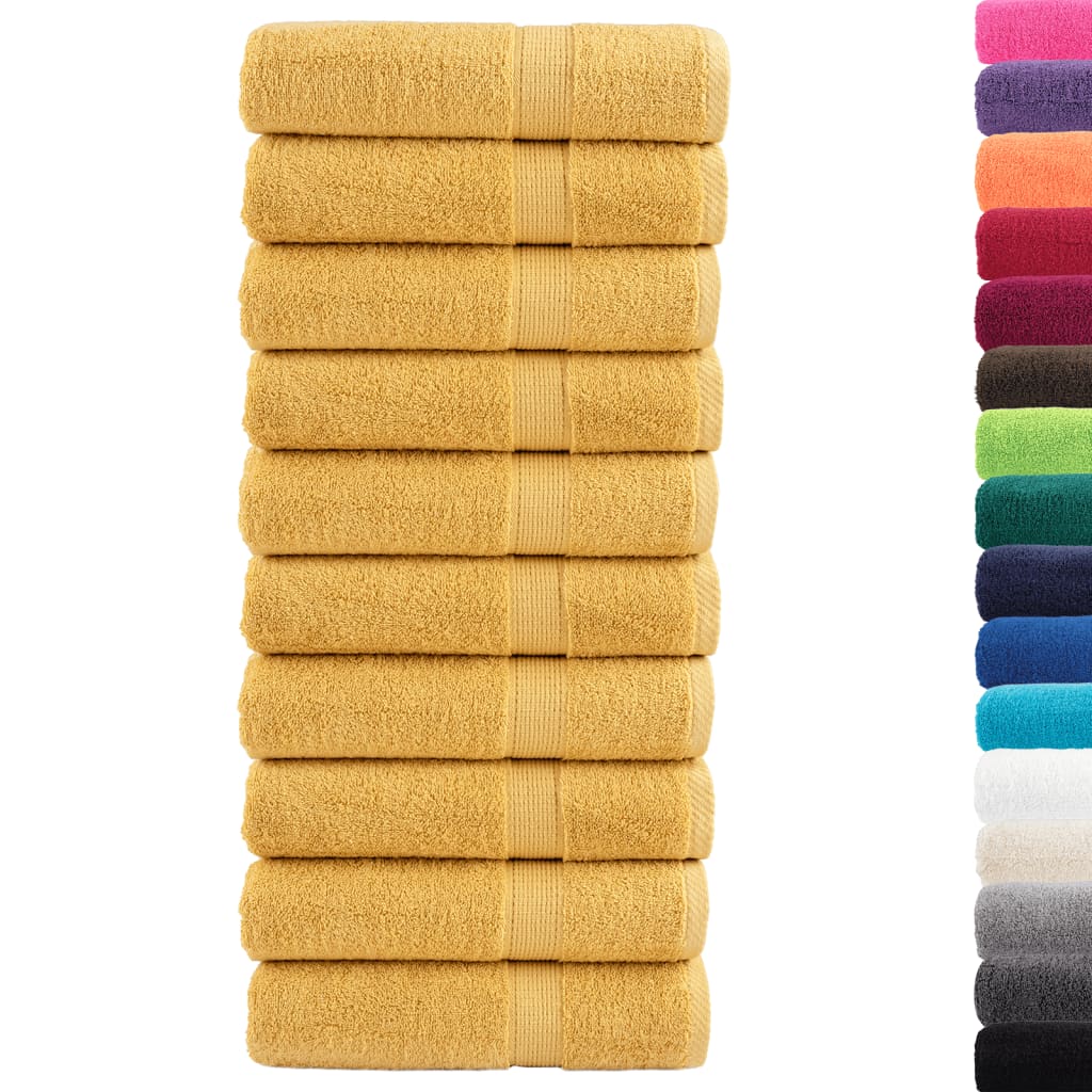 Premium Bath Towels "SOLUND" 10 pcs Gold 100x150 cm 600 gsm