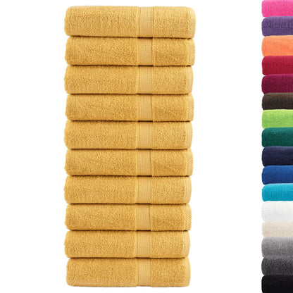 Premium Bath Towels "SOLUND" 10 pcs Gold 100x150 cm 600 gsm