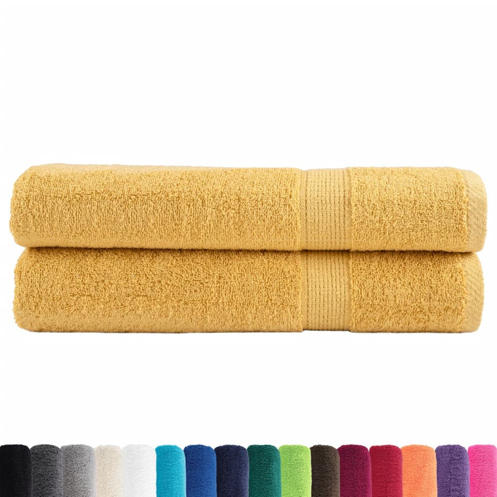 Premium Towels "SOLUND" 2 pcs Gold 100x200 cm 600 gsm