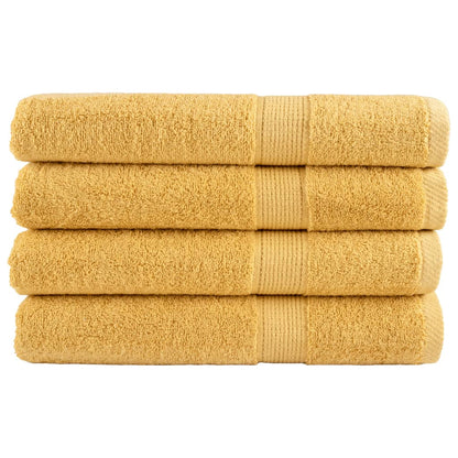 Premium Towels "SOLUND" 4 pcs Gold 100x200 cm 600 gsm