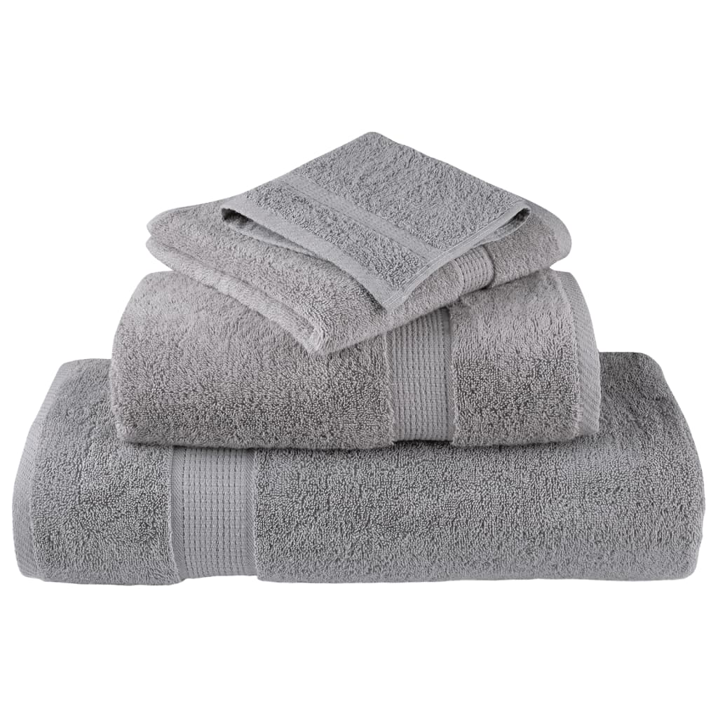 Premium Shower Towels "SOLUND" 2 pcs Grey 70x140 cm 600 gsm