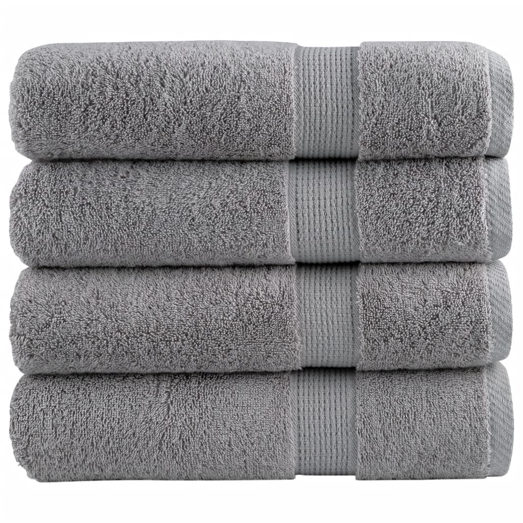 Premium Shower Towels "SOLUND" 4 pcs Grey 70x140 cm 600 gsm