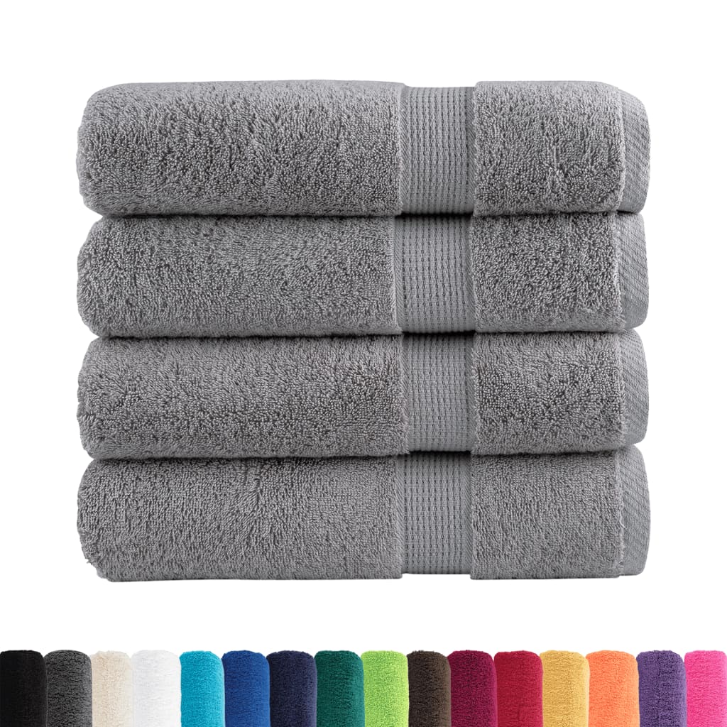 Premium Shower Towels "SOLUND" 4 pcs Grey 70x140 cm 600 gsm