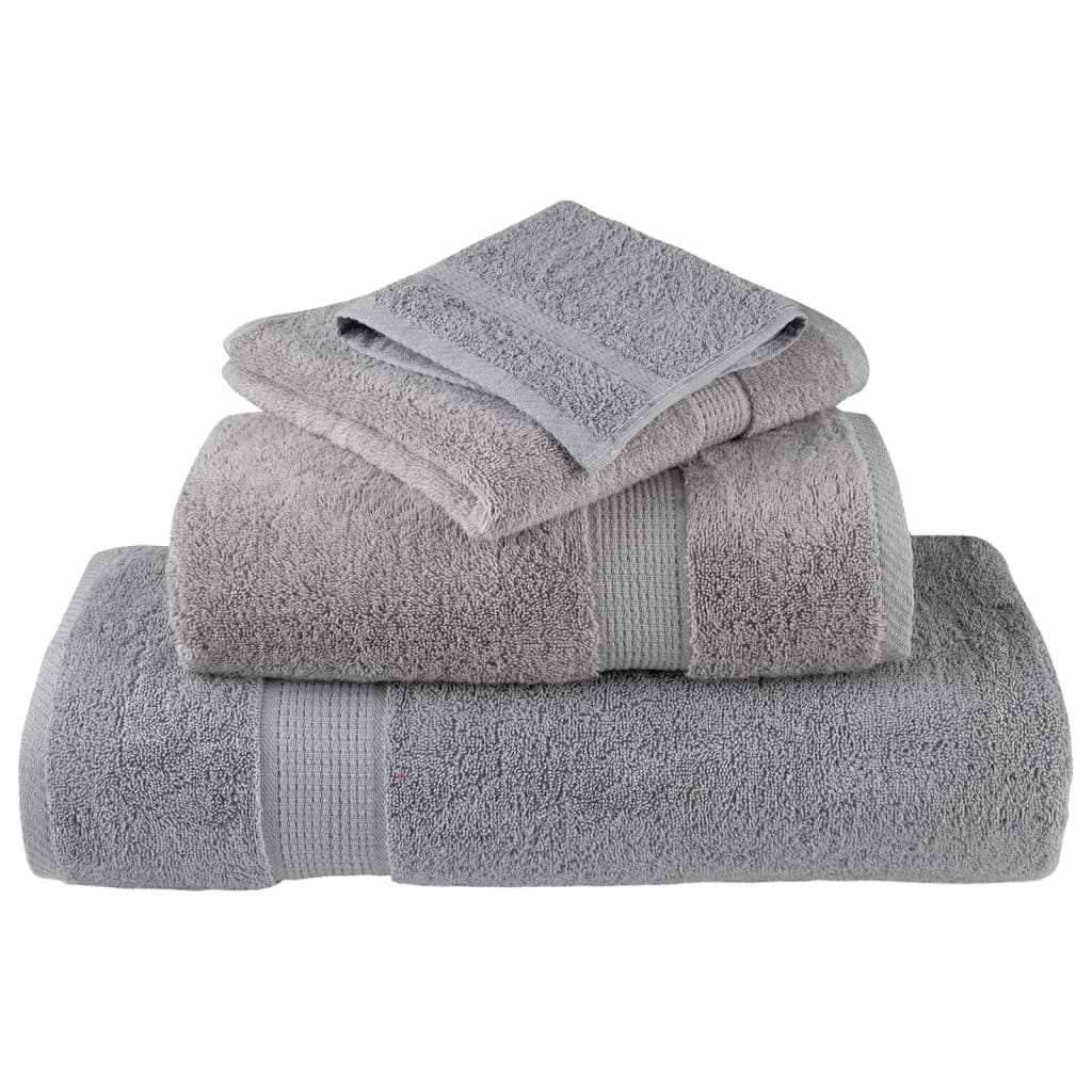 Premium Shower Towels "SOLUND" 4 pcs Grey 70x140 cm 600 gsm