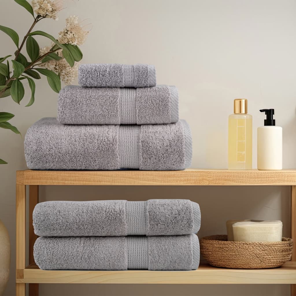 Premium Shower Towels "SOLUND" 10 pcs Grey 70x140 cm 600 gsm