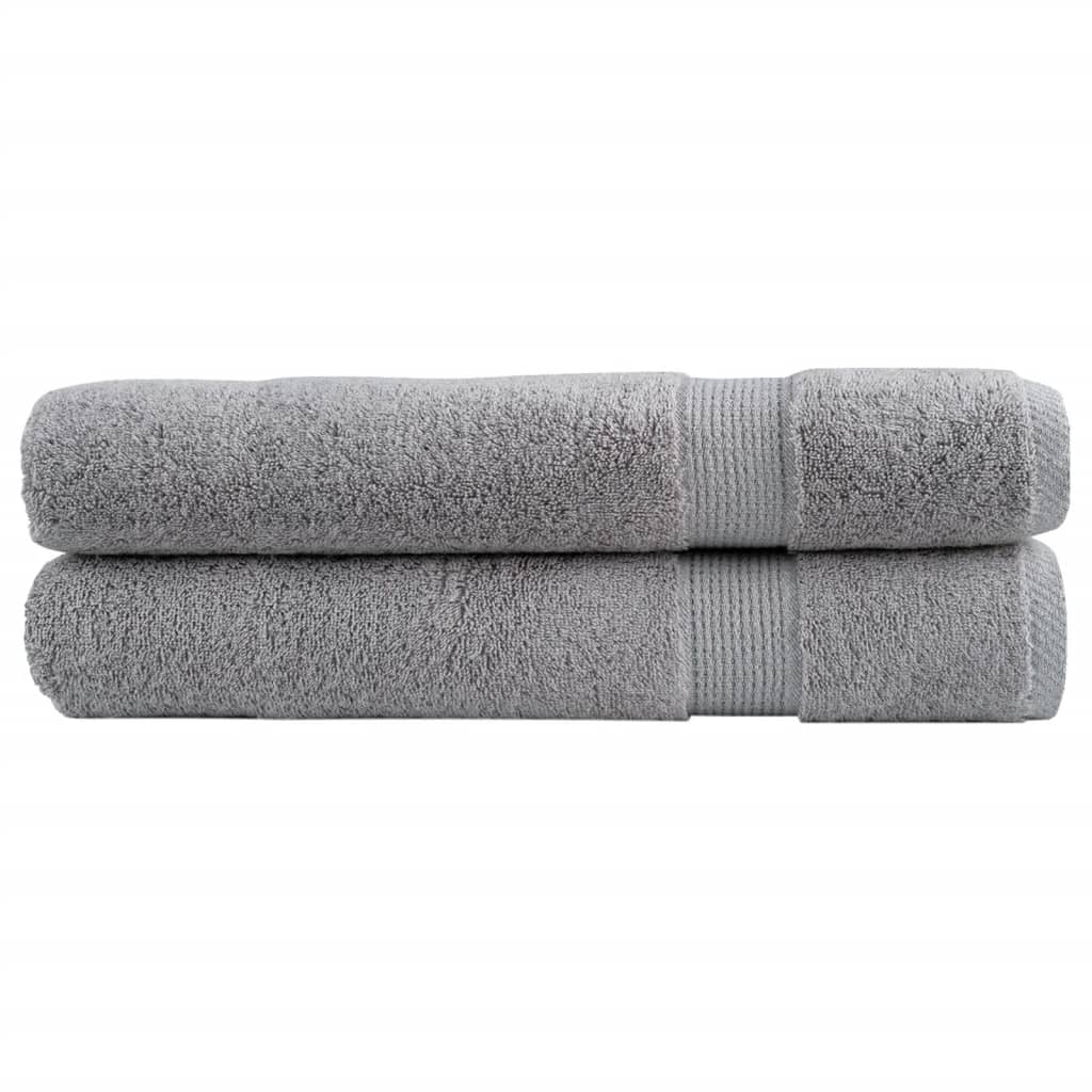 Premium Towels "SOLUND" 2 pcs Grey 100x200 cm 600 gsm