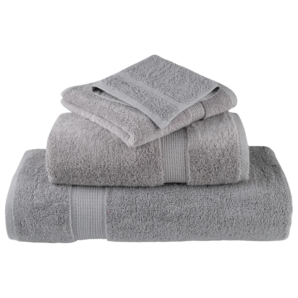 Premium Towels "SOLUND" 2 pcs Grey 100x200 cm 600 gsm