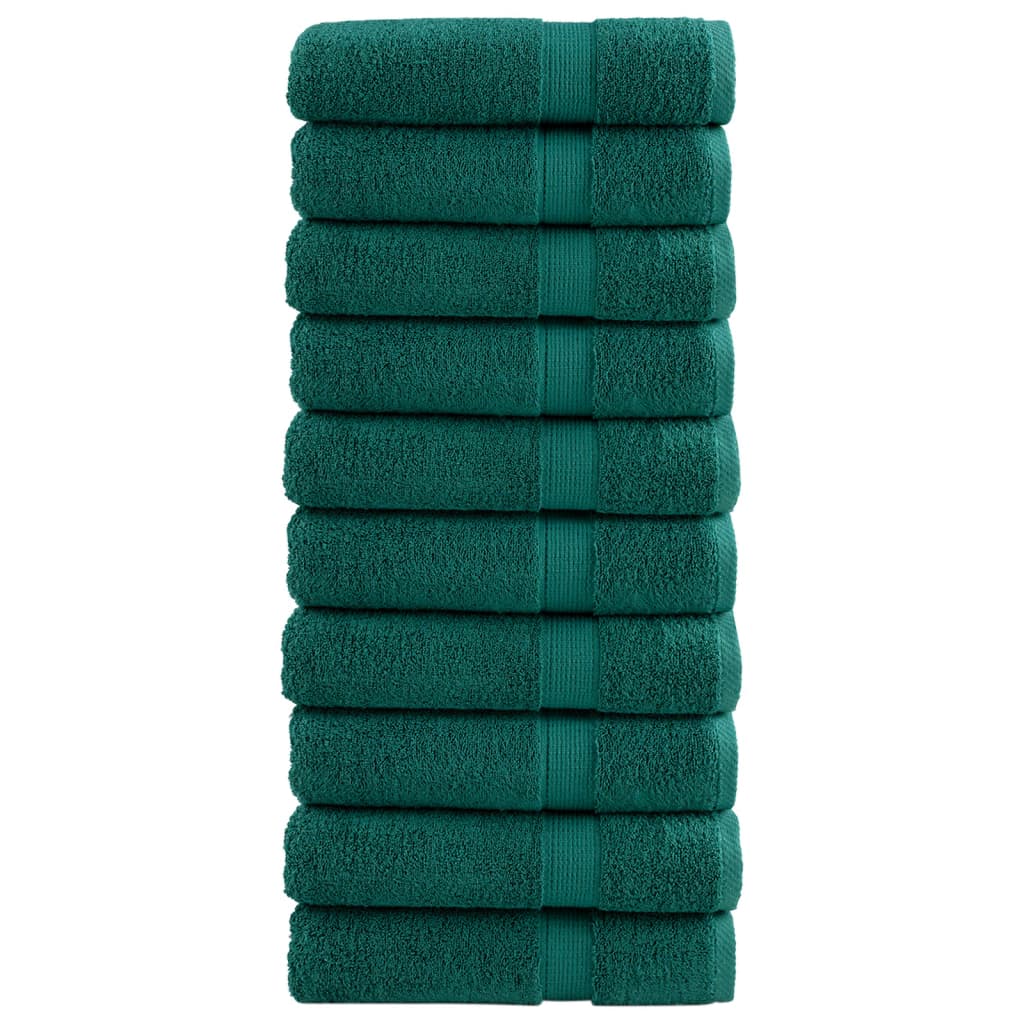 Premium Shower Towels 10 pcs Green 70x140 cm 600 gsm 100% Cotton