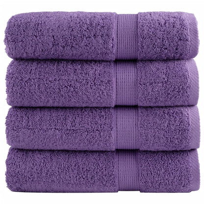 Premium Hand Towels SOLUND 4 pcs Purple 50x100 cm 600 gsm