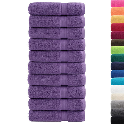 Premium Shower Towels 10 pcs Purple 70x140 cm 600 gsm 100% Cotton