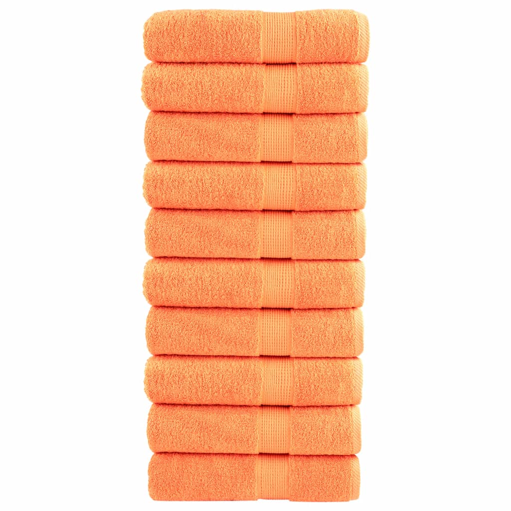 Premium Bath Towels "SOLUND" 10 pcs Orange 100x150 cm 600 gsm