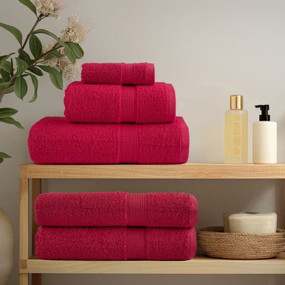 Premium Bath Towels "SOLUND" 10 pcs Red 100x150 cm 600 gsm