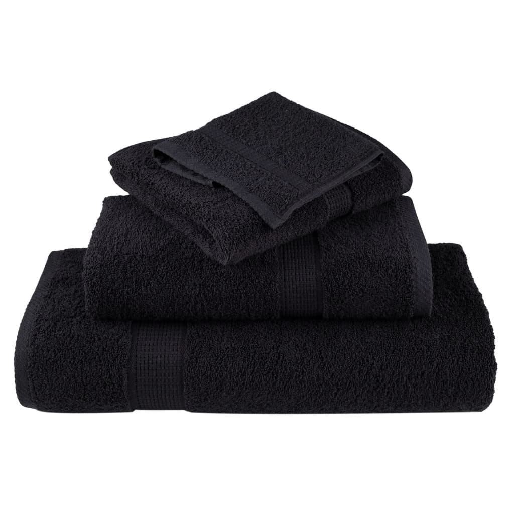 Premium Guest Towels SOLUND 4 pcs Black 30x50 cm 600 gsm