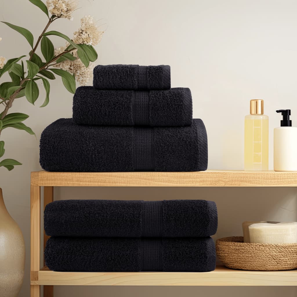 Premium Hand Towels SOLUND 10 pcs Black 50x100 cm 600 gsm