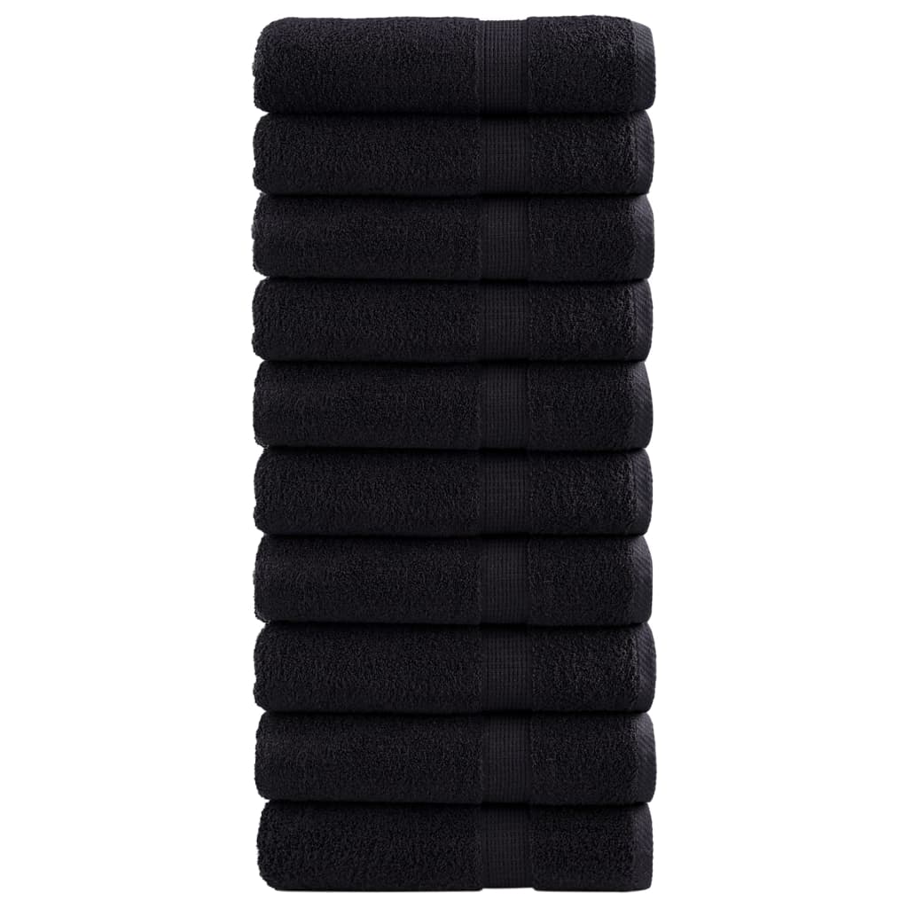 Premium Shower Towels 10 pcs Black 70x140 cm 600 gsm 100% Cotton