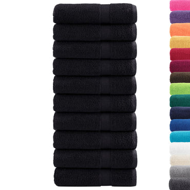 Premium Shower Towels 10 pcs Black 70x140 cm 600 gsm 100% Cotton