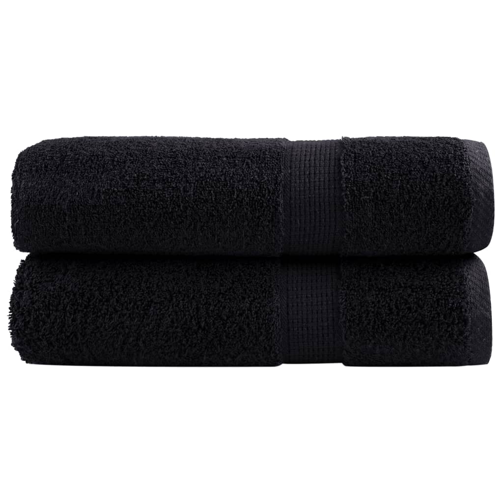 Premium Bath Towels "SOLUND" 2 pcs Black 100x150 cm 600 gsm