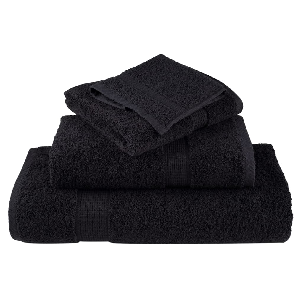 Premium Bath Towels "SOLUND" 2 pcs Black 100x150 cm 600 gsm
