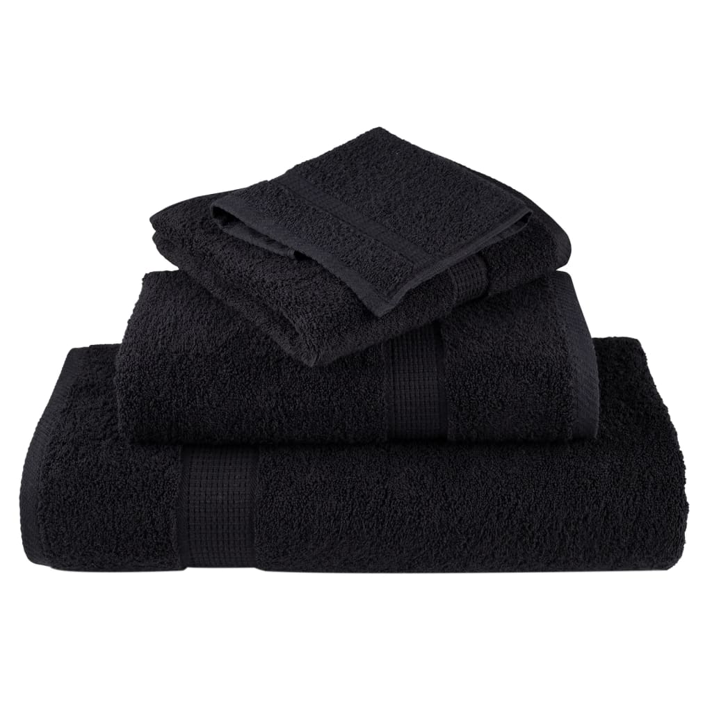Premium Bath Towels "SOLUND" 4 pcs Black 100x150 cm 600 gsm
