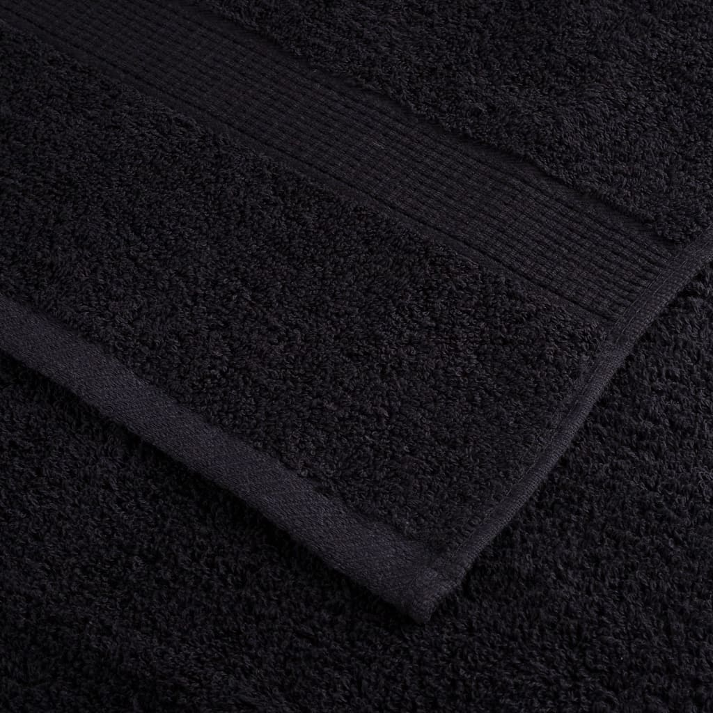 Premium Bath Towels "SOLUND" 10 pcs Black 100x150 cm 600 gsm