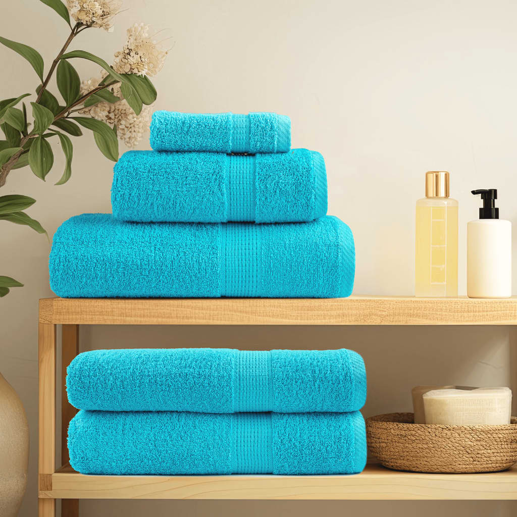 Premium Hand Towels SOLUND 4 pcs Turquoise 50x100 cm 600 gsm