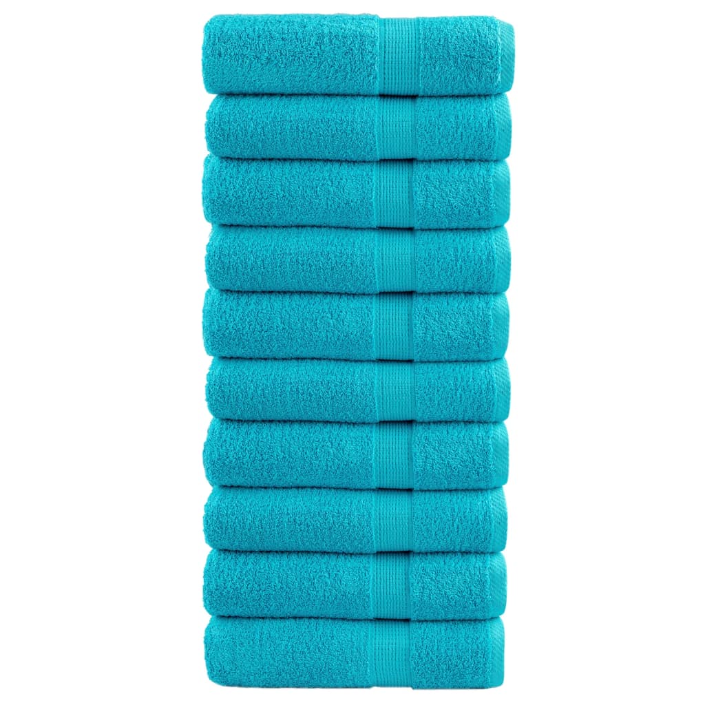 Premium Shower Towels 10 pcs Turquoise 70x140 cm 600 gsm 100% Cotton