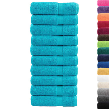 Premium Shower Towels 10 pcs Turquoise 70x140 cm 600 gsm 100% Cotton