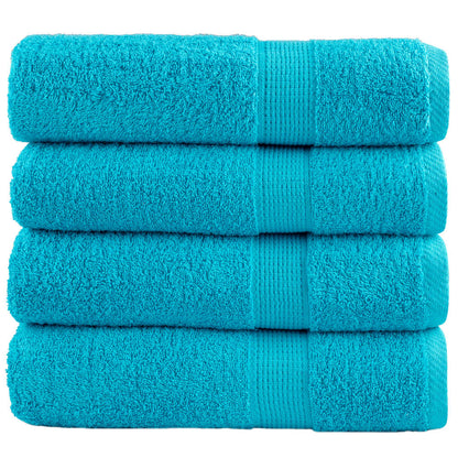 Premium Bath Towels "SOLUND" 4 pcs Turquoise 100x150 cm 600 gsm