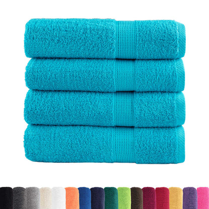 Premium Bath Towels "SOLUND" 4 pcs Turquoise 100x150 cm 600 gsm
