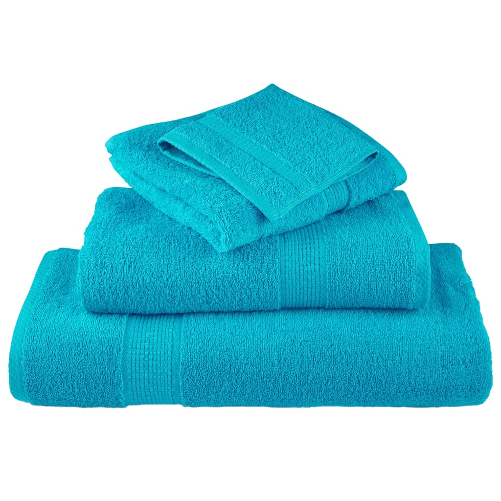 Premium Bath Towels "SOLUND" 4 pcs Turquoise 100x150 cm 600 gsm
