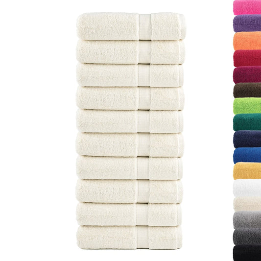 Premium Bath Towels "SOLUND" 10 pcs Cream 100x150 cm 600 gsm