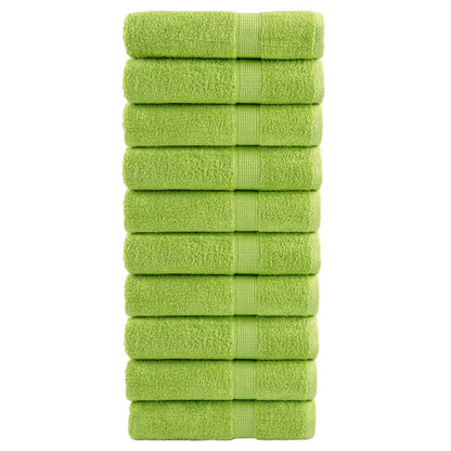 Premium Shower Towels 10 pcs Apple Green 70x140 cm 600 gsm 100% Cotton