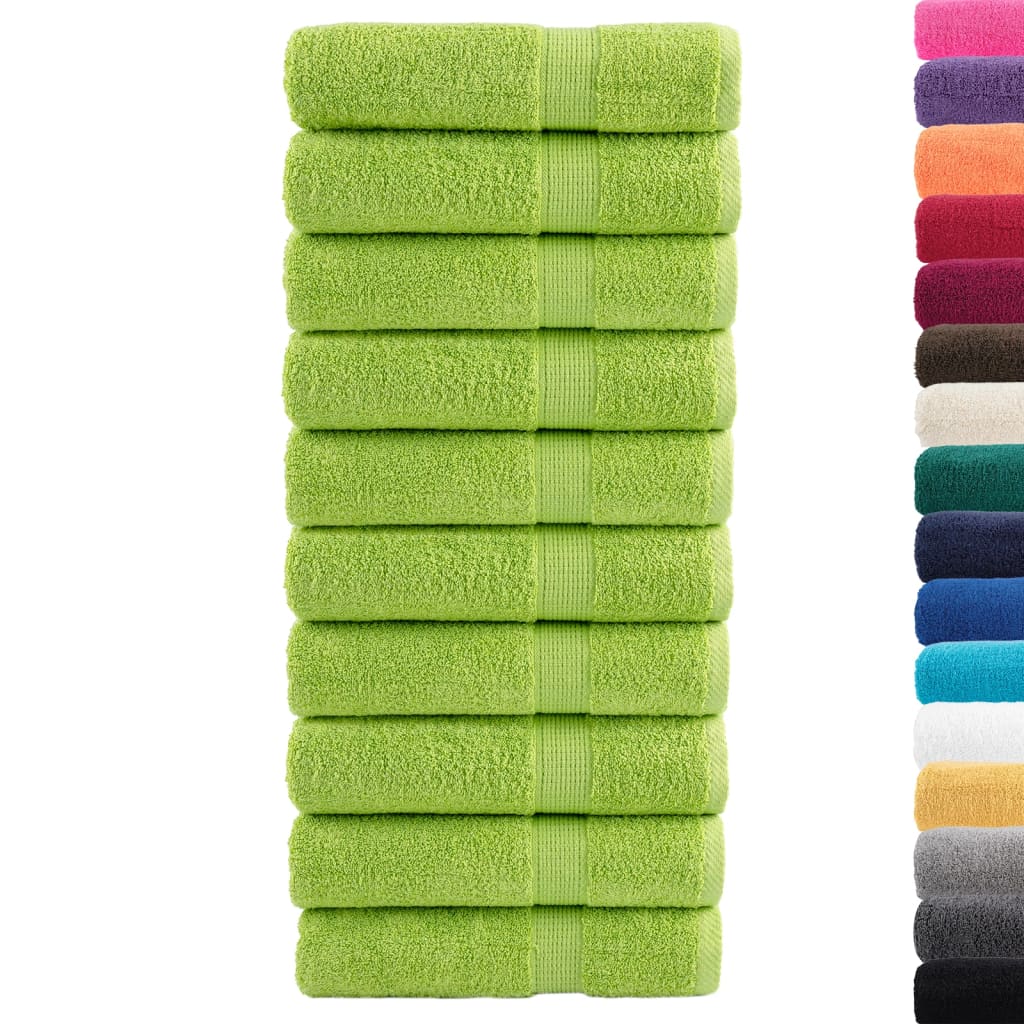 Premium Shower Towels 10 pcs Apple Green 70x140 cm 600 gsm 100% Cotton