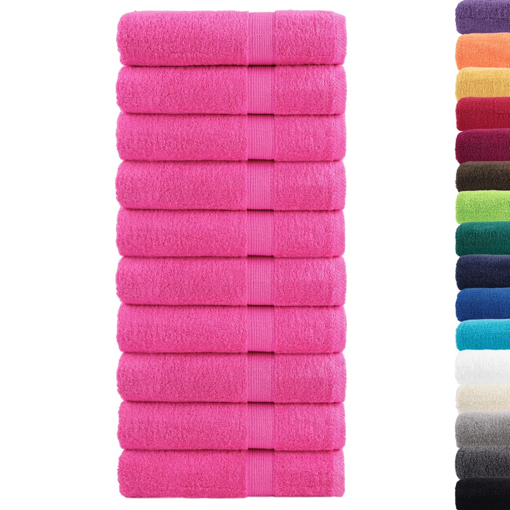 Premium Bath Towels "SOLUND" 10 pcs Pink 100x150 cm 600 gsm