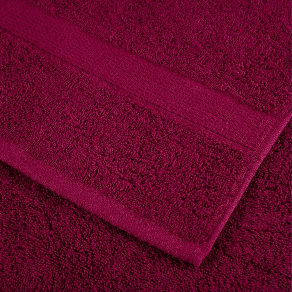 8 Piece Premium Towel Set SOLUND Bordeaux 600 gsm