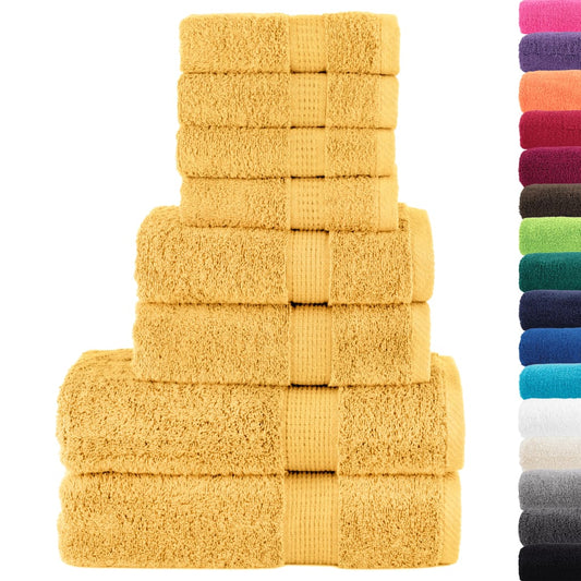 8 Piece Premium Towel Set SOLUND Gold 600 gsm